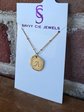 New 22k Gold Plated 'A' Initial Necklace